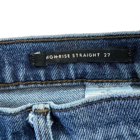 Women’s Banana Republic Size 27 Blue Cotton/Polyester/Spandex HR Straight Jeans - Picture 7 of 8